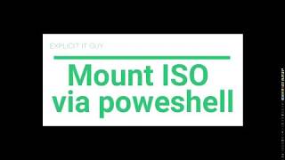 How to mount ISO image via powershell