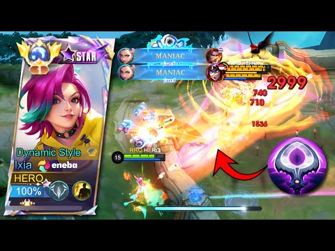 2X MANIAC!! IXIA INSANE DAMAGE BUILD 2025 (intense match) - MLBB