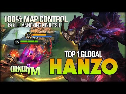 Take Full Map Control. Mid Lane 19 Kill ᴼᴿᴺᴱᴿᵞM Top 1 Global Hanzo - Mobile Legends