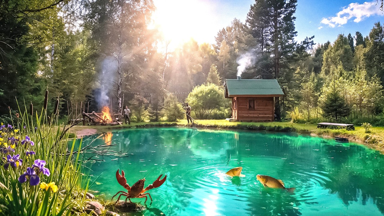 ВОТ ЧТО СЛУЧИЛОСЬ С ПРУДОМ В ЛЕСУ ЗА ОДИН ГОД! СВОЙ ВОДОЕМ С РАКАМИ и РЫБОЙ | Т?