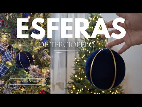 Homemade Christmas decorations 🏡 velvet balls on styrofoam balls