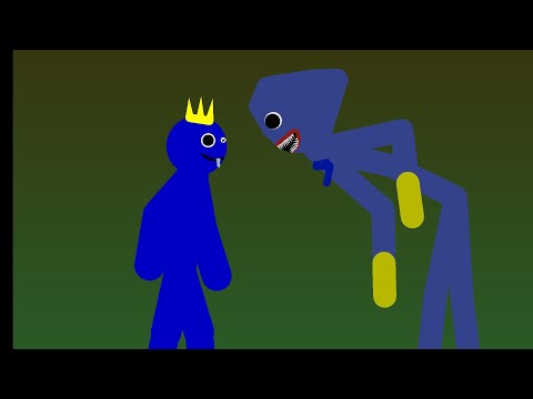 Blue vs Huggy Wuggy (Roblox Rainbow Friends vs Poppy Playtime)