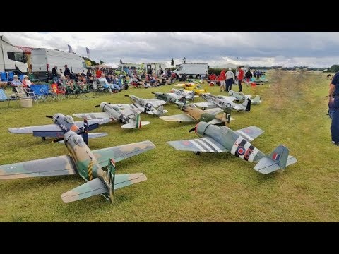 TJD RC WARBIRDS DISPLAY TEAM - WW2 FIGHTERS FORMATION DISPLAY FLIGHT AT WINGS & WHEELS - 2017