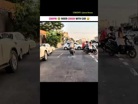 Crazy Chapri Rider 🥸 Crash With Car 🚗 || Chpri Vs Motovloger 🔥 #shorts #motovlog #rider