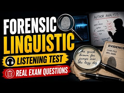 Ngôn ngữ học pháp y | Bài kiểm tra Nghe IELTS Phần 3 | Câu hỏi thi thật 2026 (Forensic Linguistic | IELTS Listening Test Section 3 | Real Exam Questions 2026)