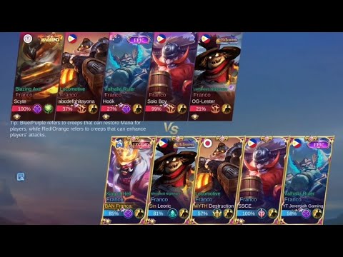 5v5 FRANCA TO FRANCA HOOK WARS! FIRST 25 KILLS WIN (WHO IS THE BEST FRANCO USER) | MLBB