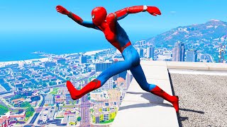 GTA 5 Spiderman Epic Jumps #57 - Spider-Man Stunts & Gameplay Fails