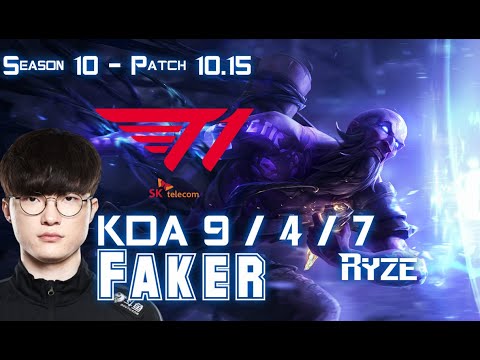 T1 Faker RYZE vs QIYANA Mid - Patch 10.15 KR Ranked