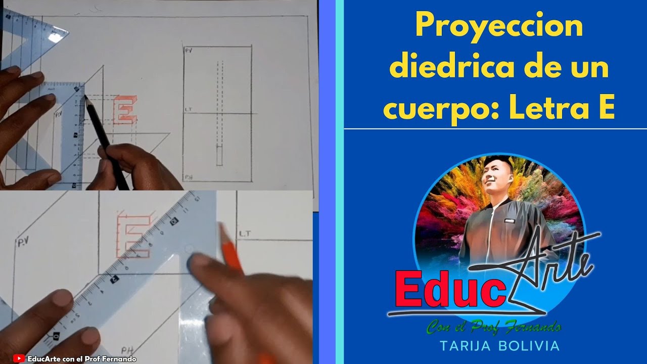 PROYECCIÓN DIEDRICA DE UN CUERPO: LETRA E MAYÚSCULA CON VOLÚMEN