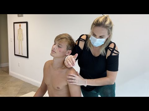 Tall Swedish Viking Makes the Doc Sweat Working on His Back