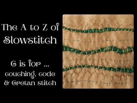 Couching, Code (Morse) and Cretan stitch 