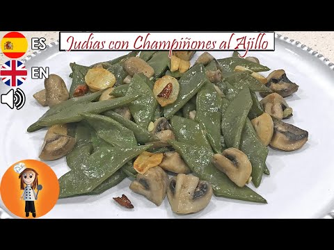 Judías Verdes con Champiñones al Ajillo | Receta de Cocina en Familia