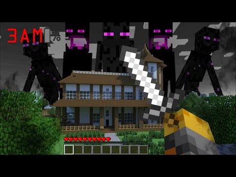 SCARY ENDERMAN APPEAR AT 3AM IN MY HOUSE IN MINECRAFT !! Minecraft Mods