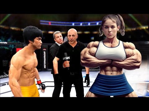 Bruce Lee vs Evil Girl  ( EA Sports UFC 4 ) wwe mma