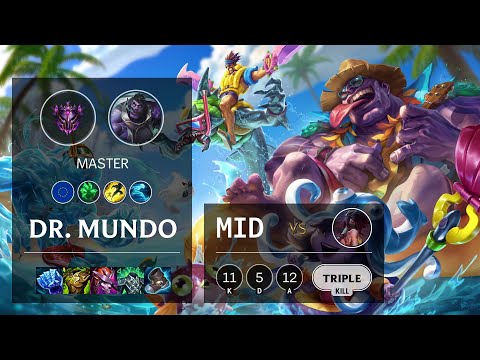 Dr. Mundo Mid vs Akali - EUW Master Patch 11.24