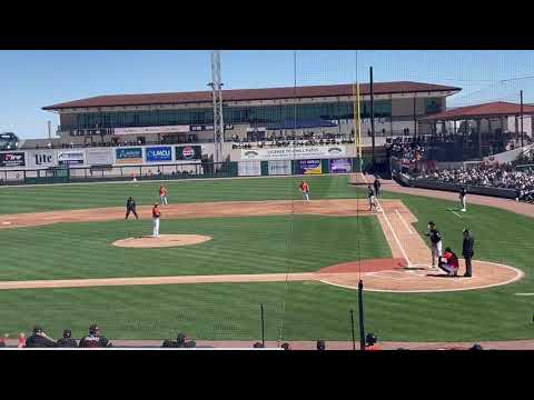 Tigers' Tarik Skubal strikes out Twins' Matt Wallner in first inning in spring training game