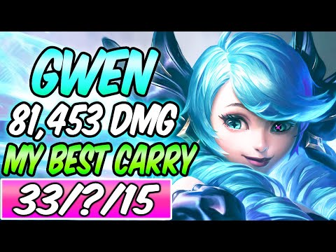 S+ DIAMOND BEST GWEN MID Build & Runes | 81,453 DMG Full AP 1v9 CARRY | League of Legends | S11