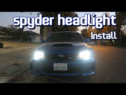 Spyder Auto headlight Install 2008-2014 Subaru impreza WRX / STi Light C style Bar HID