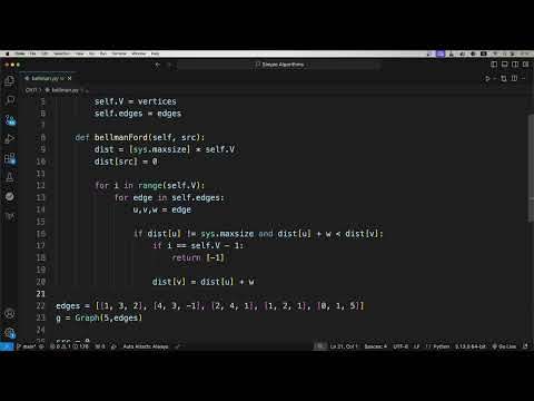 Implementing Bellman Ford Algorithm In Python