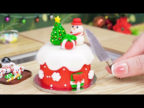 Perfect Miniature Christmas Cake | AMAZING Tiny Christmas Tree Cake Decorating | Miniature Cooking