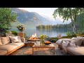 Morning Lakeside Ambience with Nature Sounds and Relaxing Campfire to Relax, Study