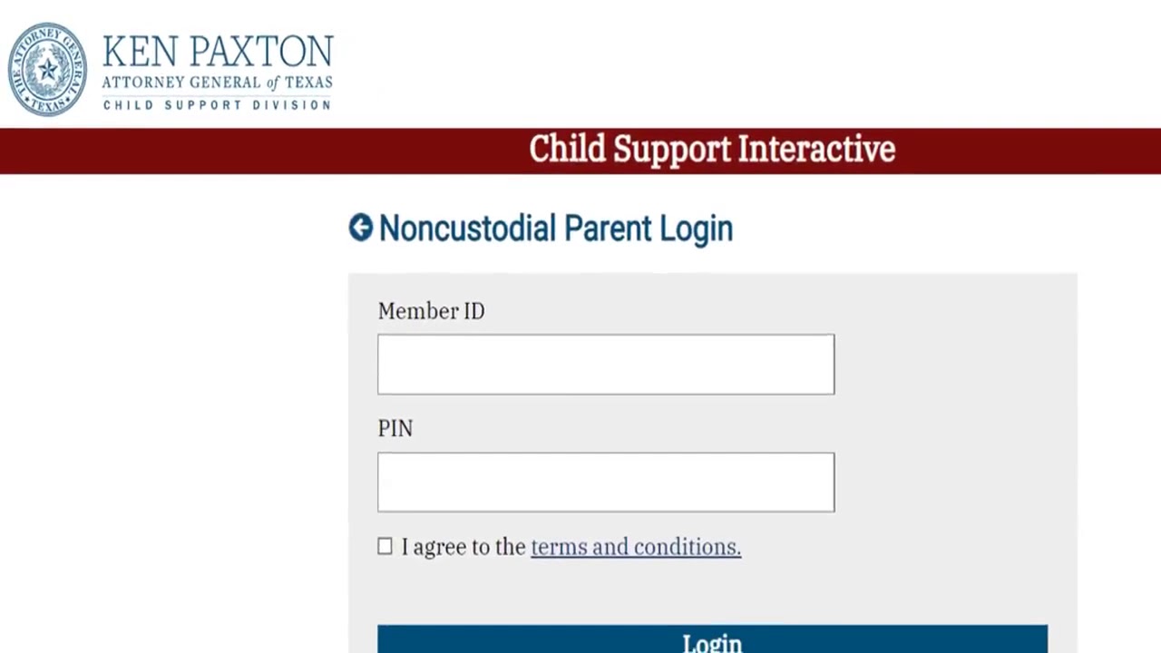 Tx child support non custodial parent login