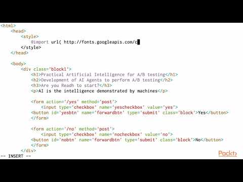 Practical Artificial Intelligence for A B Testing Creating Web Pages in HTML | packtpub com