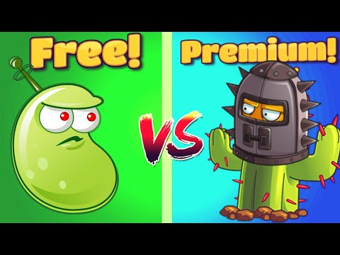 Plants vs Zombies 2 CACTUS Vs LASER BEAN - Free vs Premium PVZ 2 Unique Primal #pvz2
