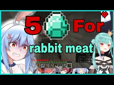 Hololive Cut - Rushia Betray Pekora For 5 Diamond From Flare | Minecraft [Hololive/Eng Sub]