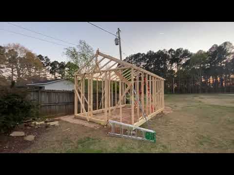 Greenhouse build walls and rafters video #2