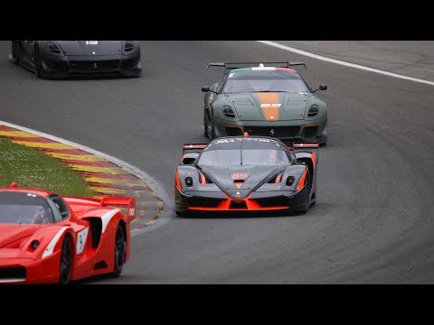 Ferrari Corse Clienti @Spa - Ferrari FXXK, FXX and 599XX evo (full throttle accelerations, flames)