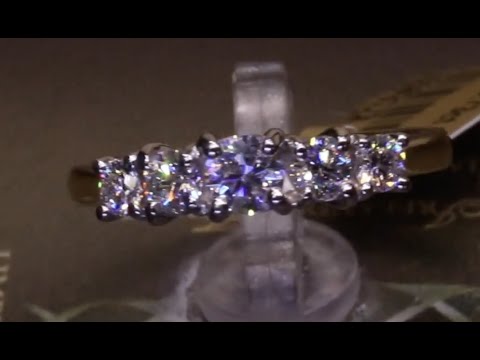 #82179 | T0.73ct | Five Stone Round Brilliant Graduated Diamond Eternity Ring - 18ct Yellow Gold