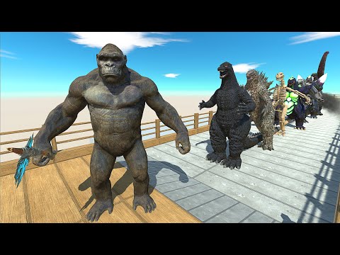 KING KONG PYRAMID DEATH RUN vs ALL GODZILLA - Animal Revolt Battle Simulator