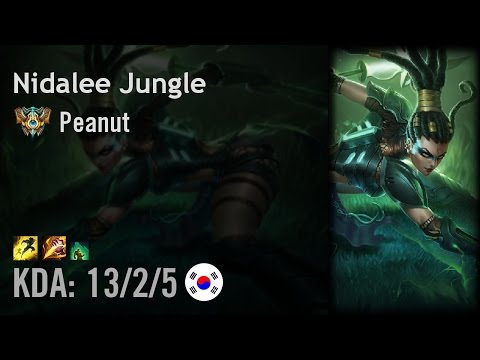 Nidalee Jungle vs Graves - Peanut - KR Challenger Patch 6.15