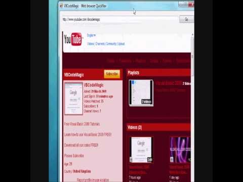 Visual Basic 2008 Web Browser Quicknav