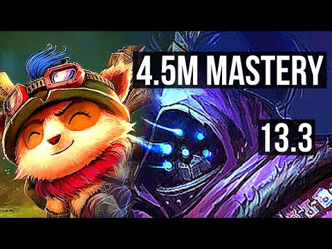 TEEMO vs JAX (TOP) | Rank 3 Teemo, 4.5M mastery, 1600+ games | EUW Grandmaster | 13.3