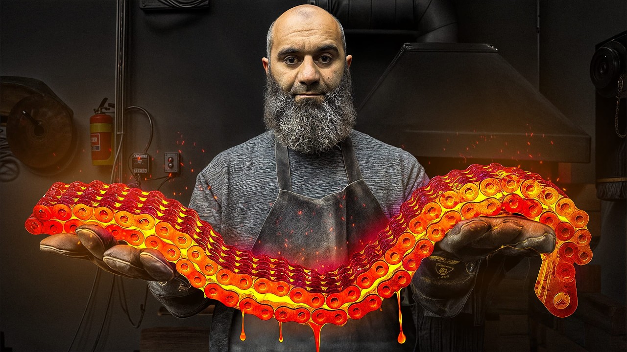 Forging a Giant Damascus Knife from a Massive Rusty Chain