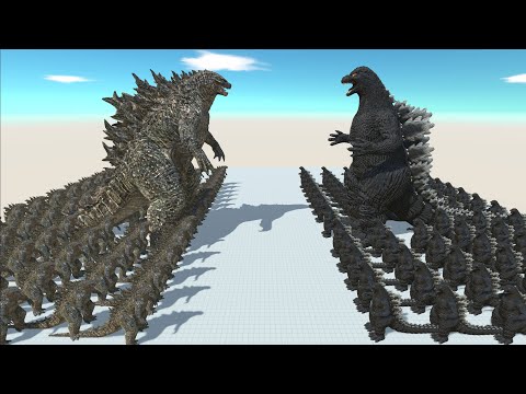 ALL HEISEI GODZILLA DEATH FALL VS ALL GODZILLA 2021 DEATH RUN - Animal Revolt Battle Simulator