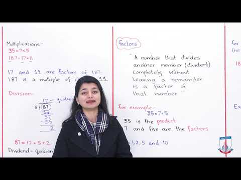 Class 6 - Mathematics - Chapter 03 - Lecture 1 - Factors and multiples - Allied School