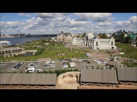 Путешествие по России. Панорама Казани и берегов реки Казанки.