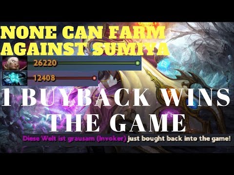 SUMIYA INVOKER wins the game with 1 buyback. Dota 2 7.07 Highlights