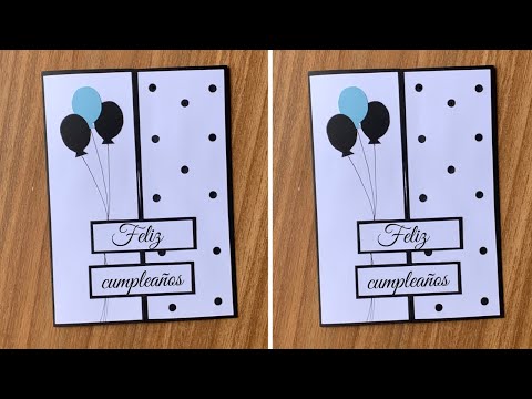 🎈 Tarjeta de cumpleaños hecha a mano fácil y elegante | Idea DIY paso a paso