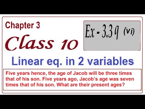 Five years hence, the age of Jacob will be 3 times  of his son. Five years ago, Jacob’s age was 7 Video