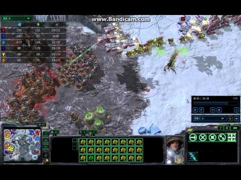 SC2  Banelings  VS  hydralisks and Marines