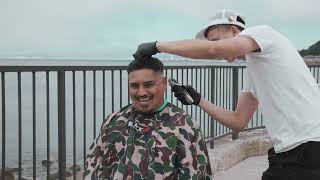 GIVING FREE HAIRCUTS AT THE BEACH! MONTEREY CA