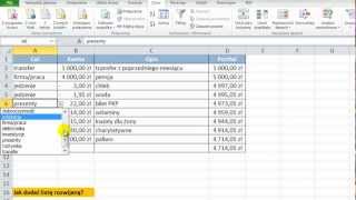 Excel - lista rozwijana - jak ją dodać do arkusza - porada #35
