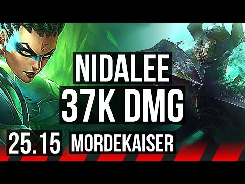 NIDALEE vs MORDEKAISER (TOP) | 15/1/5, 6 solo kills, Legendary, 37k DMG | KR Challenger | 25.15