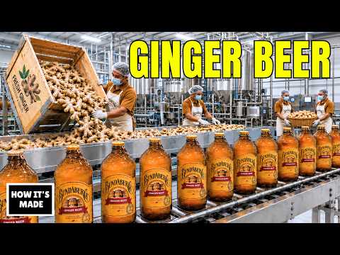 How Real Ginger Beer is Made - From Raw Ginger Root to 850 Bottles Per Minute