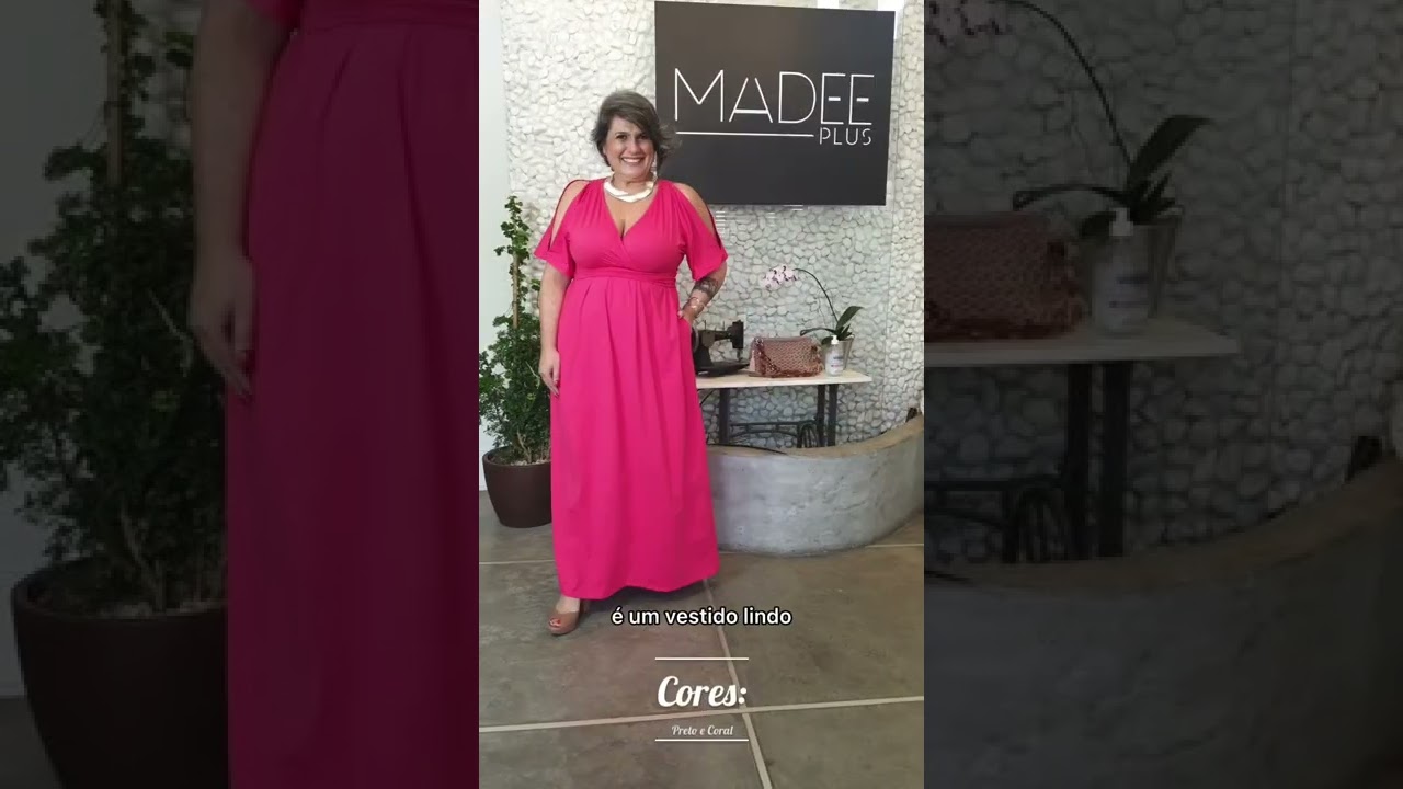 Watch Now Vestido Festa Longo Plus Size Com Detalhe no Ombro Vestido Festa Longo Plus Size Com Detalhe no Ombro