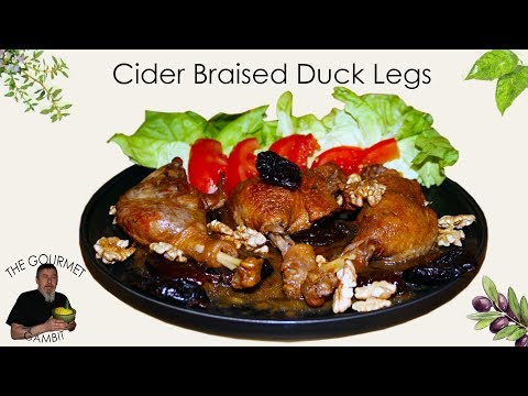 Cider Braised Duck with Prunes and Walnuts | French Bistro Recipe